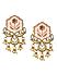  Peach Pastel Gold Plated Floral Drop Earring
