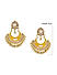 Yellow Kundan Beads Gold Plated Enamelled Floral Chandbali Earring
