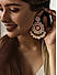 Fuchsia Kundan Pearls Gold Plated Enamelled Jhumka Earring
