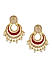 Ethnic Traditional Wedding Gold and Fuchisa Kundan Pearl Drop Earrings For Women