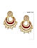 Ethnic Traditional Wedding Gold and Fuchisa Kundan Pearl Drop Earrings For Women