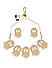 Peach Pearls Kundan Gold Plated Crescent Jewellery Set