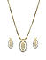 Cubic Zirconia Gold Plated Oval Pendant Set