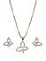 Cubic Zirconia Gold Plated Floral Pendant Set