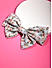 Blue Multicolor Floral Printed Bow French Barrette 