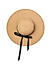 Beige Black Bow Ribbon Summer Hat