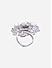 American Diamond Silver Plated Floral Cocktail Ring 
