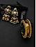 Set of Gold Plated Bangles & Kundan Floral Jhumka Earring 