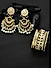 Set of Gold Plated Kundan Bangles & Floral Chandbali Earring 
