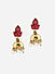 Pink Stones Gold Plated Jhumka Earring