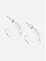Silver Plated Textured Classic Half Hoop Earring