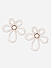 White Beads Gold Plated Floral Stud Earring