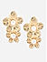 White Pearl Gold Plated Floral Drop Earring