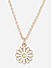 White Gold Plated Floral Charm Necklace