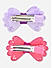 Set Of 2 Pink & Purple Bow Kids Alligator Hair Clip