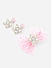 Set of 3 Pink Pearls Glitter Flower Kids Alligator Hair Clip