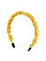 Toniq Kids Pastel Yellow Checked Ruffled Fabric Hair Band For Kids Girls/Children