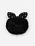 Black Fluffy Furry Bunny Ear Polka Dot Kids Scrunchie Rubber Band 
