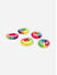 Set Of 5 Neon Multicolor Rainbow Wired Spiral Kids Rubber Band