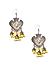 Silver-Toned  Yellow Dome-Shaped Jhumkas-ONESIZE-Silver