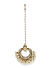 Off White Beads Stones Gold Plated Crescent Maang Tikka