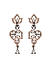 Fida Luxurious Rose Gold Plated American Diamond Stones Floral Drop Earrings For Women