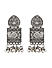Fida Ethnic Silver Plated Oxidised Geometric Drop Earring For Women