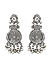 Fida Ethnic Silver Plated Oxidised Circular Drop Earring For Women
