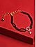Fida Luxurious Gold Plated American Diamond Stones & Black Beads Bracelet For Women