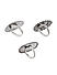Fida Ethnic Set Of 3 Oxidised Silver Adjustable Statement Ring Set For Women
