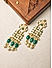 Fida Ethnic Gold Plated Green Beaded & Kundan Pearl Mughal Drop Earring For Women