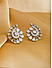 Fida Ethnic Silver Plated CZ Stone Studded Paisley Stud Earring For Women