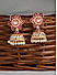 Fida Ethnic Gold Plated Pearl  & Red Meenakari Kundan Floral Jhumka Earring For Women