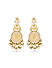 Fida Ethnic Gold Plated Pearl Kundan Studded Floral Chand Drop Earring For Women