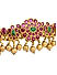 Fida Ethnic Gold Plated Red & Green Stone Studded Floral Barrette Hair Clip For Women