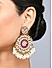 Fida Ethnic Purple Meenakari Pearl & Kundan Studded Circular Floral Drop Earring for Women