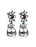 Fida Ethnic Oxidised Silver Plated Red Stone & Pearl Studded Jhumka Earring For Women