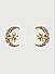 Stone Gold Plated Star Crescent Stud Earring