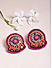 Multicolor Beads Stones Silver Plated Floral Beach Stud Earring