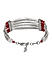 Silver-Toned  Maroon Bar Bracelet