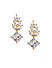 Cubic Zirconia Gold Plated Contemporary Drop Earring