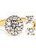 Gold Plated Crossroad Stone Studded Open Ring