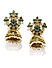 Gold-Toned Green Dome Shaped Jhumkas
