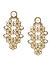 Antique Gold-Toned White Contemporary Drop Earrings