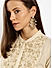 Antique Gold-Toned White Contemporary Drop Earrings