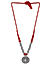Silver-Toned Red Oxidised Sati Necklace