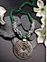 Silver-Toned Green Oxidised Dholki Necklace