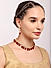 Gold-Toned Maroon Studded Reversible Jewellery Set