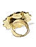 Women Gold-Toned Red Floral-Shaped Adjustable Ring
