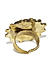 Women Gold-Toned Black Floral-Shaped Adjustable Ring